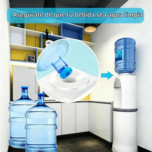 Vista 6 de Jell-Cell Tapa reutilizable para jarra de agua de 5 galones, tapas de botellas de agua para botellas de 2.165 in, tapas de silicona antiderrames