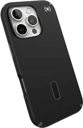 Vista 19 de Speck PRESIDIO2 PRO - Funda para iPhone 17, compatible con MagSafe, funda protectora delgada, color negro/gris pizarra/blanco