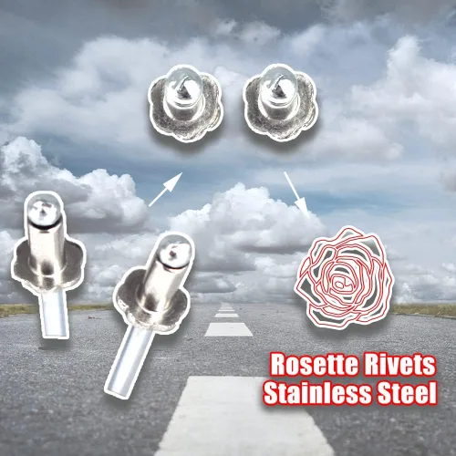Vista 5 de 1 par de remaches universales NOS Dash Rosette acero inoxidable para Ford Chrysler AMC VIN etiqueta de puerta
