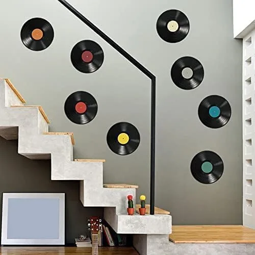 Vista 4 de WrtmyR 8 discos de vinilo en blanco para decoración de pared, kit de collage de pared de 9 pulgadas, imágenes estéticas, pósteres de cubierta