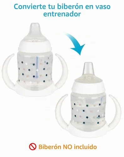 Vista 2 de Kit de conversión de boquilla suave para copa de aprendiz NUK, kit de transición para niños pequeños con boquilla de silicona para sorber, popote