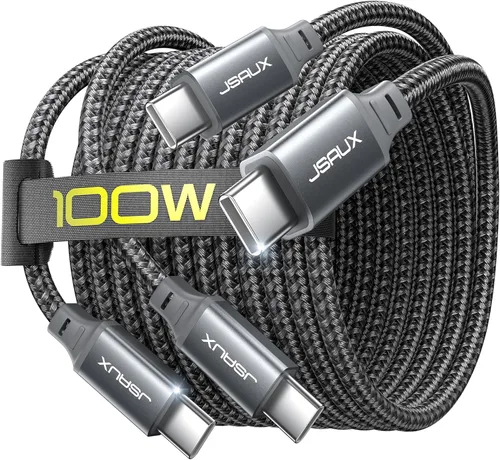 Vista 9 de JSAUX Cable USB C a USB C de 100 W [2 unidades de 3.3 pies], cable de carga rápida tipo C para iPhone Air/iPhone 17/iPhone 17 Pro/iPhone 17 Pro Max