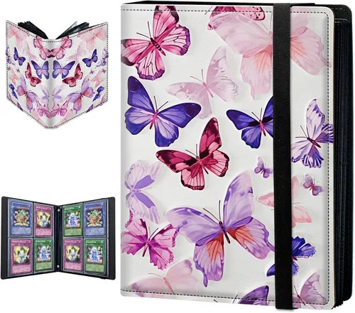 Vista 8 de Carpeta para tarjetas intercambiables, 4 bolsillos para tarjetas intercambiables, 160 bolsillos de doble cara, funda para tarjetas de tamaño Mujeres