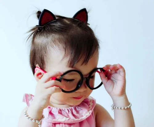 Vista 2 de Montura de gafas para niños, con estilo, sin lentes, paquete de 3