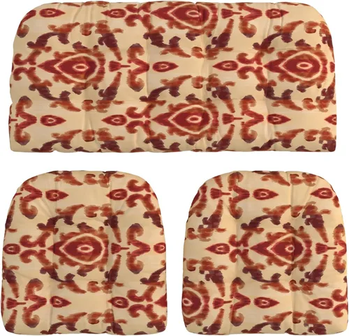 Vista 15 de RSH DECOR: Sunbrella - Juego de 3 cojines de mimbre copetudos 41 x 19 pulgadas y 19 x 19 pulgadas Fabricado con tela de rendimiento Sunbrella