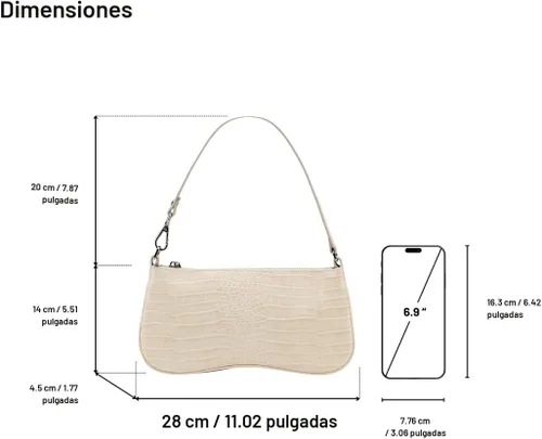 Vista 6 de JW PEI Bolso de hombro Eva para mujer Beige