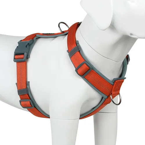 Vista 10 de Arnés para perro Plutus Pet sin tirón, arnés ajustable de nylon con acolchado suave, arnés para perro reflectante y resistente para perros pequeños