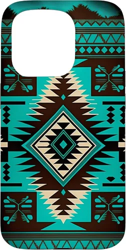 Vista 14 de South West Turquoise Native American Aztec Pattern Case for iPhone 17