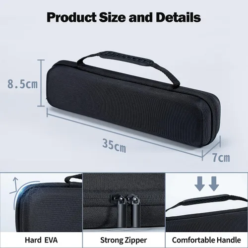 Vista 3 de Funda M08F, estuche portátil para impresoras M08F, funda de EVA negra con cremallera y asa