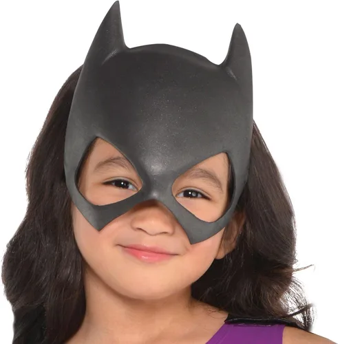 Vista 3 de SUIT YOURSELF Disfraz de Batgirl púrpura de Halloween para niñas pequeñas, Batman, 3-4T, incluye vestido, capa, máscara y más