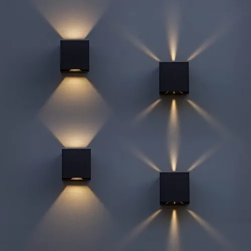 Vista 11 de LUTEC Paquete de 2 lámparas de pared LED ascendentes y descendentes ajustables, lámpara de pared moderna de aluminio resistente a la oxidación