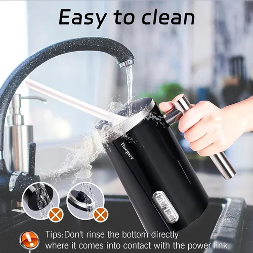 Vista 6 de Espumador de leche Huogary, vaporizador eléctrico 4 en 1, espumador automático de leche caliente y fría, calentador de leche para café, café
