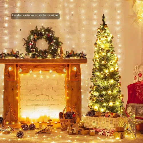 Vista 2 de ERGOMASTER Árbol de Navidad de lápiz de 6 pies, árbol de Navidad artificial delgado con 400 puntas de ramas de PVC, soporte de metal resistente