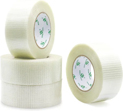 Vista 7 de BOMEI PACK Cinta de filamento bidireccional de 4 rollos, cinta de fleje reforzada con fibra de vidrio, 6.7 mil x 2 pulgadas x 55 yardas