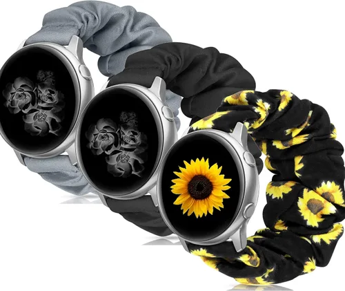 Vista 21 de Correas elásticas de repuesto para Samsung Galaxy Watch 4 5 Pro 6 7 Classic Galaxy Active 1 2 1.57 pulgadas y 1.732 pulgadas para mujer, Bla-S