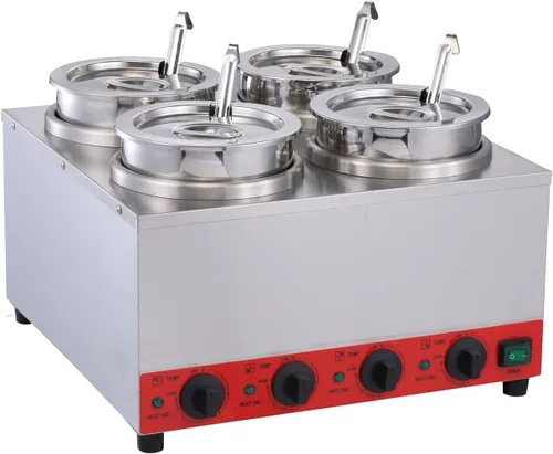 Vista 3 de Dispensador eléctrico de salsa de queso nacho con cucharón y olla de inserción, interruptor de encendido/apagado de capacidad de 3.5 cuartos