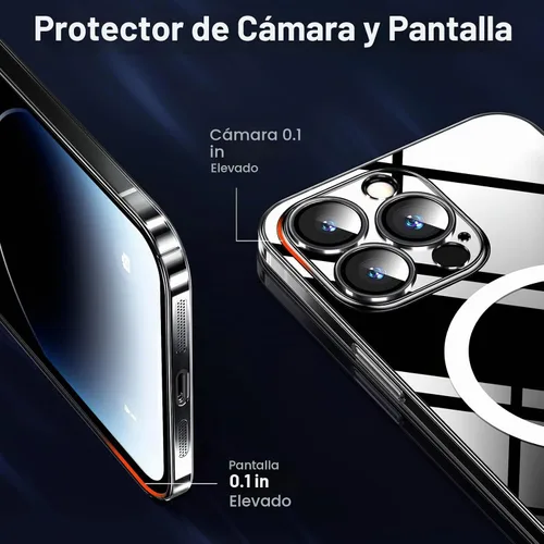 Vista 5 de Funda magnética delgada diseñada para iPhone 13 Pro Max [Compatible con MagSafe], carcasa trasera dura con acabado fino [No se pone amarilla] Funda