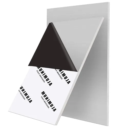 Vista 24 de Placa de hoja de aluminio de 1 pulgada de grosor, placas de aluminio resistentes de 6 x 6 pulgadas con película protectora, placa de panel plano
