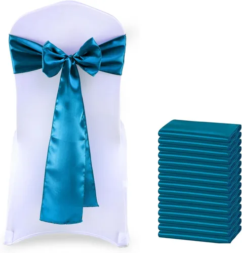 Vista 24 de Juego de 50 listones para sillas, de la marca MDS, Satin, Azul marino, 50