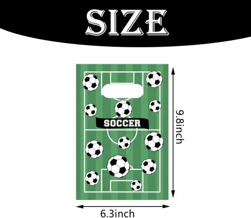 Vista 2 de Oringaga 50 bolsas de plástico con temática de fútbol, decoración de suministros para fiestas