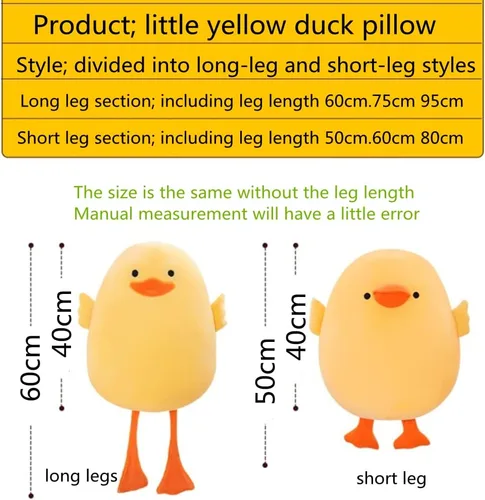 Vista 9 de DEYI Peluche de pato de peluche, juguetes suaves de patito amarillo, regalos para amigos y niños, Navidad, bonita almohada amarilla