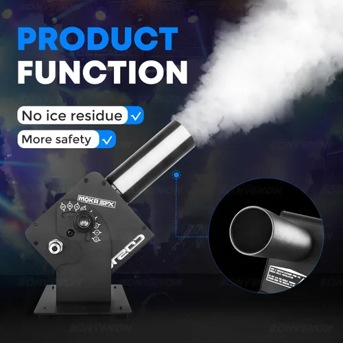 Vista 5 de MOKA SFX Máquina de chorro de CO2 Máquina de chorro de cañón de CO2 Control de potencia ajustable de ángulo de 110 ° para espectáculos de fiesta