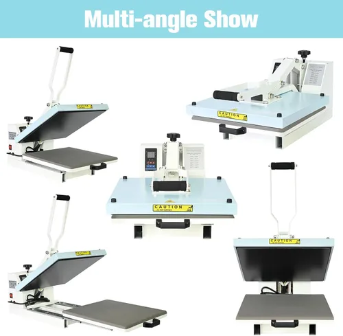 Vista 2 de Prensa de calor de 15 x 15 pulgadas, calidad industrial con presión ajustable, máquina de transferencia de calor deslizante para camiseta, azul