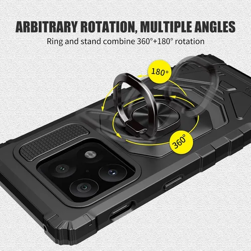 Vista 5 de Ailiber Funda compatible con OnePlus 10 Pro, funda 1+ 10 Pro con protector de pantalla, soporte de anillo para soporte magnético de automóvil