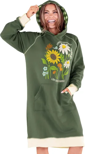 Vista 60 de Lazy One Sudadera con capucha de gran tamaño, ropa de dormir cómoda, vestido de suéter para mujer