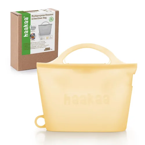 Vista 13 de Bolsa de vaporización y esterilización de microondas de silicona Haakaa para viajes, bolsas de vaporización de silicona reutilizables de 30oz/900ml