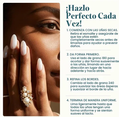 Vista 4 de Limas profesionales para uñas (12 unidades), Negro