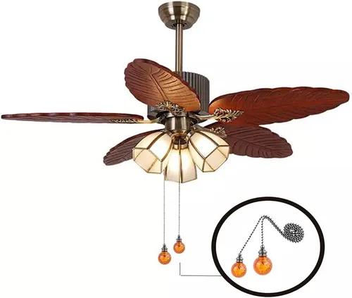 Vista 5 de U/D Cadena de tracción para ventilador de techo, 2 unidades, cadena de cristal agrietada para decoración de luz de ventilador de techo, cadena