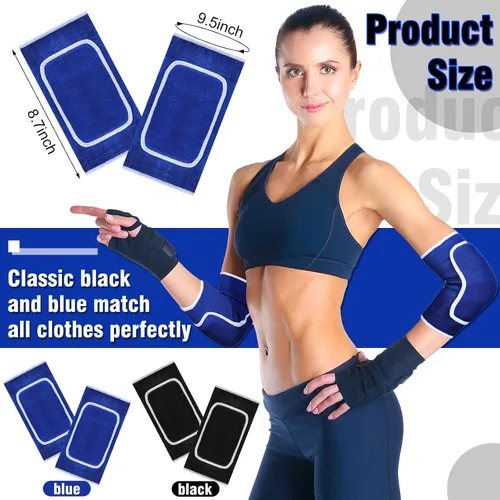 Vista 2 de 2 pares de coderas deportivas de voleibol deportivas transpirables con soporte protector de gel de compresión para adolescentes, niñas, niños