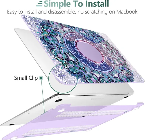 Vista 48 de TWOLSKOO Funda para MacBook Air de 13,3 pulgadas (versión antigua 2018-2021, modelos: M1 A2337, A2179, A1932) - Carcasa rígida con protector de Flor