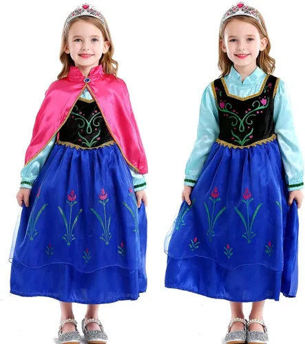 Vista 3 de Luzlen Princess Costume for Toddler Girls Halloween Christmas Dress Party with Accessories Blue
