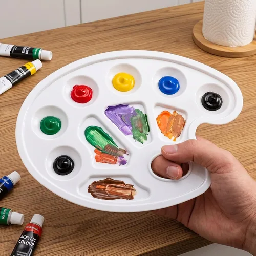 Vista 8 de Cedilis Juego de 96 pinceles de pintura, 80 pinceles y 16 bandejas de paleta de pintura para óleo, acuarela, pintura acrílica, niños, estudiantes