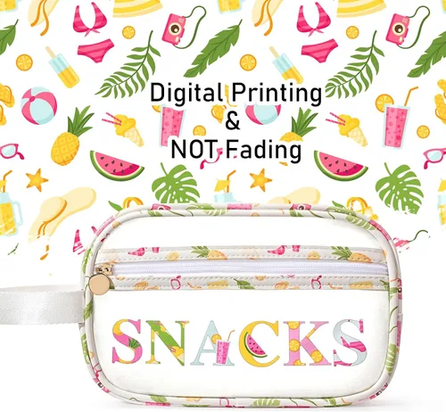 Vista 4 de COSHAYSOO Bolsas transparentes para aperitivos, bolsa de viaje para mujeres y niñas, lindas vacaciones de verano, playa, piscina, día del lago