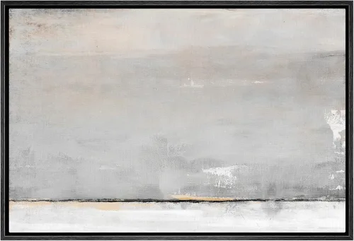Vista 6 de SIGNWIN - Lienzo enmarcado para pared, patrón de anillo circular en negro, gris y blanco, formas abstractas, ilustraciones, arte moderno