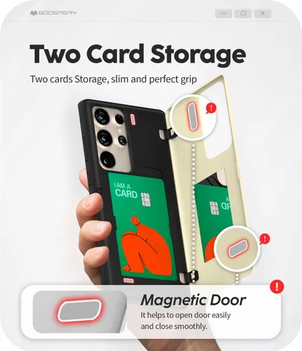 Vista 279 de GOOSPERY Parachoques magnético para puerta compatible con Galaxy S9 Plus, tarjetero tipo billetera con cierre automático por iman, funda protectora