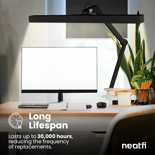 Vista 2 de Neatfi Lámpara de escritorio LED ultra de 3000 lúmenes con abrazadera, luz de monitor regulable de 30 W, 5 niveles de brillo y 5 modos de luz