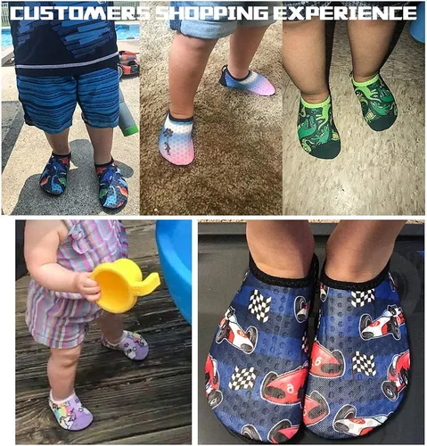 Vista 6 de Centipede Demon Zapatos de agua para niños y niñas, secado rápido, calcetines acuáticos para deportes, playa, natación, surf