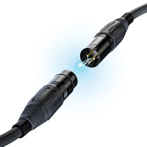 Vista 5 de Cable de micrófono XLR de 3 pines macho a hembra, cable OFC (cobre sin oxígeno), cable XLR adecuado para mezclador de micrófono, sistemas de 1