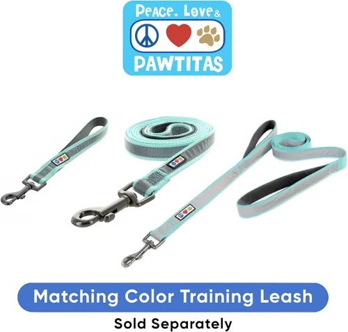 Vista 8 de Pawtitas Collar de perro Martingala personalizado reflectante reflectante bordado nombre personalizado número de teléfono ajustable para cachorros
