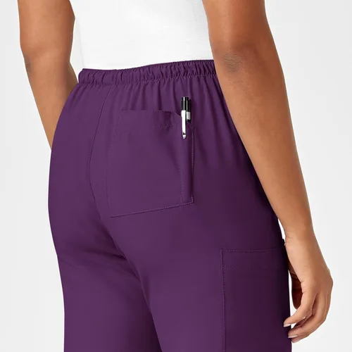 Vista 7 de Pantalón quirúrgico con cordón para mujer, berenjena, talla 3X T, Berenjena