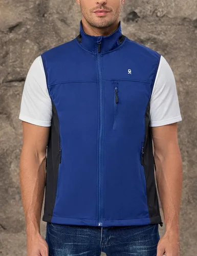 Vista 8 de Little Donkey Andy Chaleco Softshell para hombre, ligero, resistente al Azul Tinta*