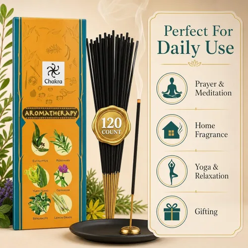 Vista 4 de Paquete de regalo de incienso de aromaterapia – 120 varillas naturales (6 cajas) – Relajante, alivio del estrés, meditación, refrescante