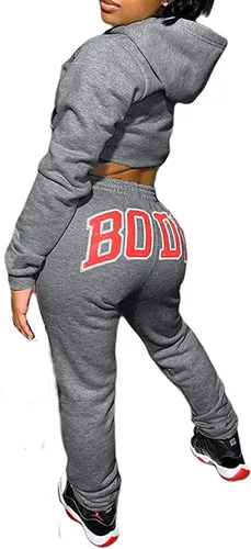 Vista 2 de Kayotuas Conjunto de 2 piezas para mujer, sudadera con capucha y pantalones largos