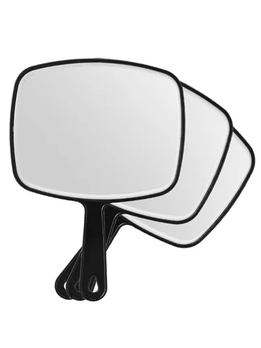 Vista 12 de OMIRO Espejo de mano, espejo de mano negro con asa, 6.6 pulgadas de ancho x 9.2 pulgadas de largo Espejo de salón, espejos de mano con mango