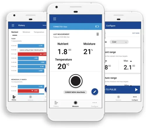 Vista 2 de Bluelab Medidor de pulso – Medidor de suelo digital de mano mide nutrientes (TDS), humedad y temperatura directamente desde la zona radicular