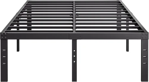 Vista 13 de Base de cama Twin-XL de metal, no necesita sommier, plataforma de 12 pulgadas sin ruido en color negro, de fácil montaje, soporte de láminas